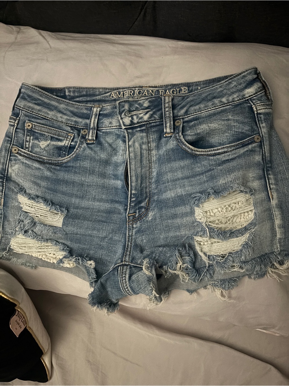 American Eagle Outfitters Distressed Light Blue Denim Cutoff Shorts